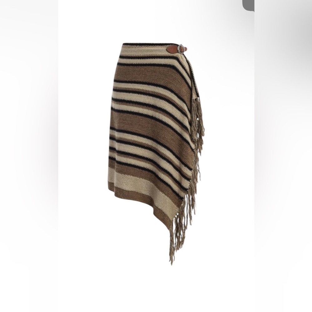 NWT Ralph Lauren Vintage Southwestern Blanket Knit Wrap Skirt Buckled clasp
